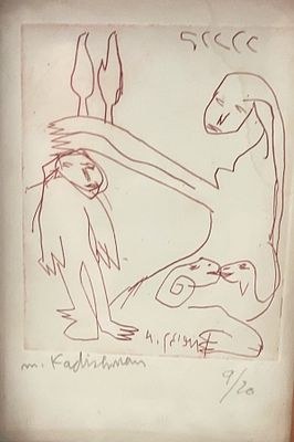 Menashe Kadishman , 1932-2015 - Blessing, . Artist's name: Menashe Kadishman , 1932-2015 Item name: 