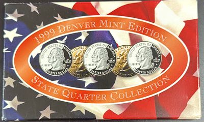 סט מטבעות ** מהדורה מוגבלת ** משנת 1999 של מדינת דנבר 🇺🇸 סט של 5 מטבעות שלא רואים כל יום