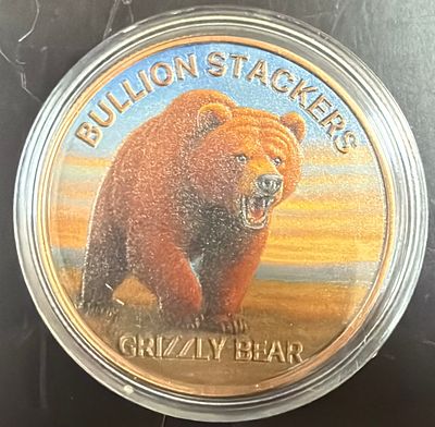 מטבע אונקיית נחושת יפיפה עם ציור של דובים 🐻 בשני הצדדים 🐻 מיוחדת ובמצב שמור מאוד מגיע בקפסולה