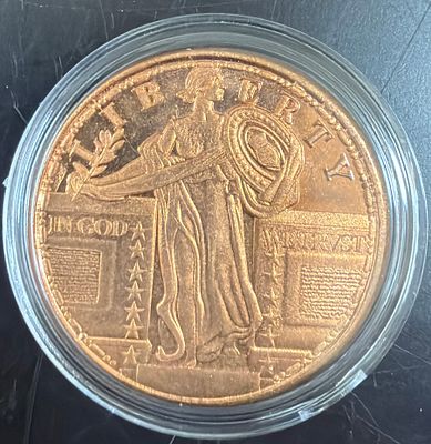 מטבע אונקיית 999 נחושת רפליקת ליברטי של ארה״ב 🇺🇸 מיוחדת מאספן נחושת