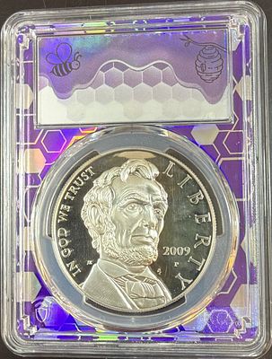 מטבע כסף. מטבע זיכרון אמריקאי🇺🇸 משנת 2009 עם דמותו של אברהם לינקולן לציון 200 שנה להולדת 