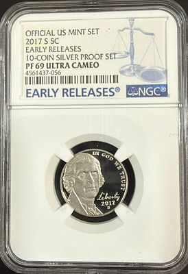 מטבע כסף מדורג. מטבע של 5 סנט ארה״ב 🇺🇸 שחרור מוקדם מגיע מתוך סט של מטבעות כסף שיצא בשחרור 