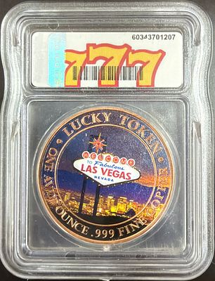 מטבע זכרון מדורג. מטבע JACKPOT - LUCKY TOKEN מדורג - MS70 ICG הדירוג הכי גבוה שיש ! שמור מאוד ! 