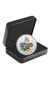 מטבע כסף 🪙 3 אונקייה . 2023 $50 Canadian Collage: Four Seasons - Pure Silver Coin צאו למסע בלתי 