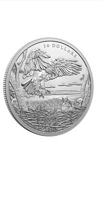 מחיר הפוחת. 2022 Canada $ 
30 Multifaceted Animal Family: 
Bald Eagles - 
2oz Fine Silver Coin 