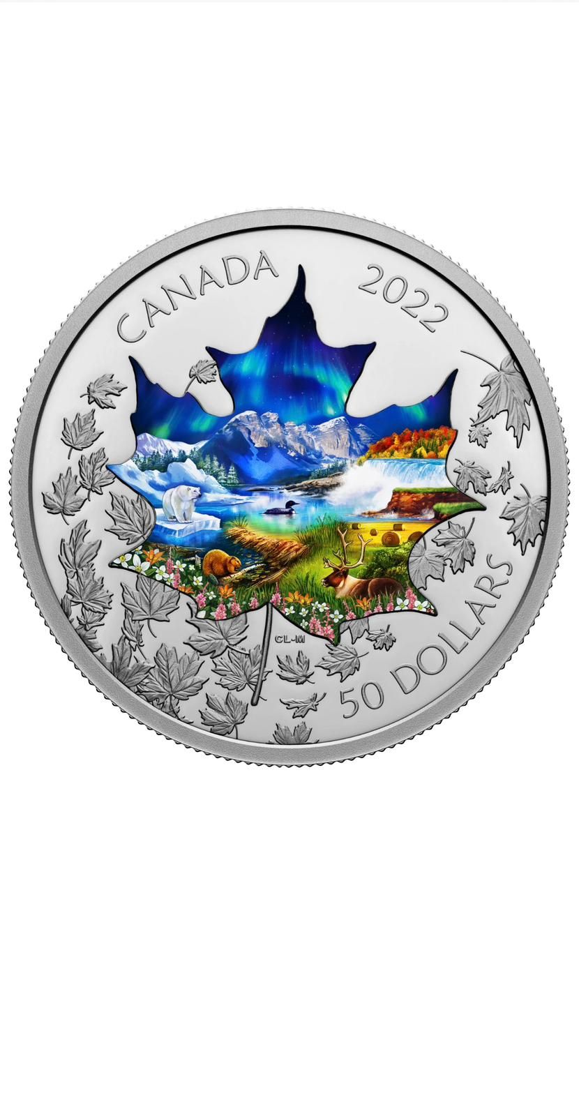 2022 $50 Canadian Collage - 3 oz Pure Silver Coin צאו למסע בלתי נשכח ברחבי קנדה עם מטבע כסף 