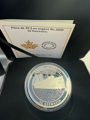 מטבע כסף יוקרתי ומרשים של ה־SS Keewatin משנת 2020 מבית Royal 