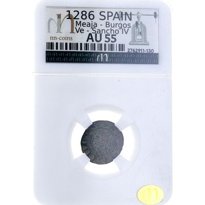 MEDIEVAL - 1286. Sancho IV. Meaja. Burgos. Ve. EBC-