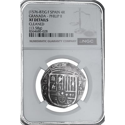 MONARQU&Iacute;A ESPA&Ntilde;OLA - 1576-87. Felipe II. 4 Reales. Granada. Ag. MBC