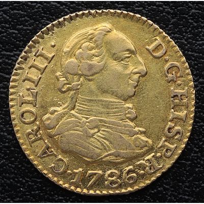 MONARQU&Iacute;A ESPA&Ntilde;OLA - 1786. Carlos III. 1/2 escudo. Madrid. DV. Au. EBC