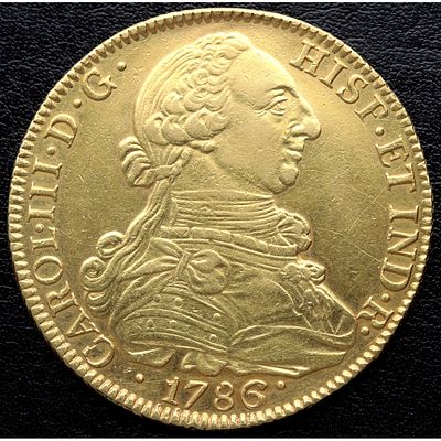 MONARQU&Iacute;A ESPA&Ntilde;OLA - 1786. Carlos III. 8 Escudos. Popay&aacute;n. SF. Au. EBC