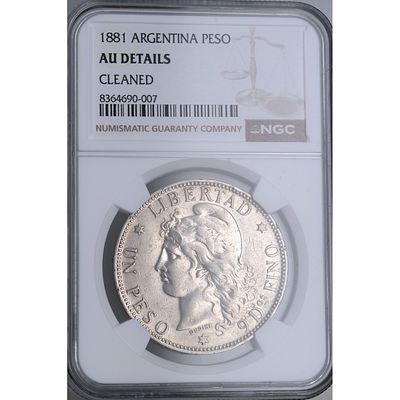 ARGENTINA - 1881. ARGENTINA. 1 peso. Ag. EBC