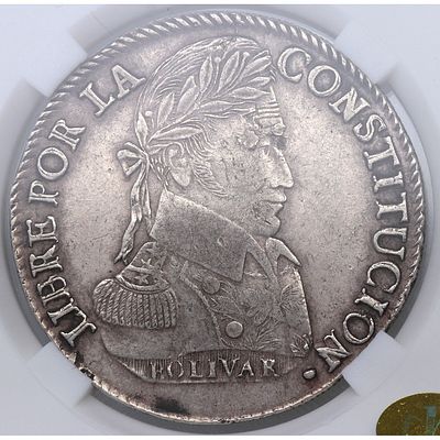 BOLIVIA - 1837. BOLIVIA. 8 soles. Ag. EBC