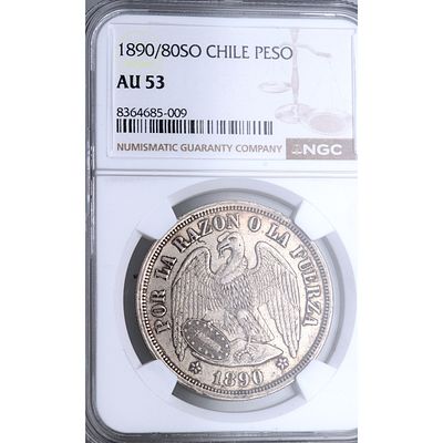 CHILE - 1890/80 SO. Peso. Ag. EBC