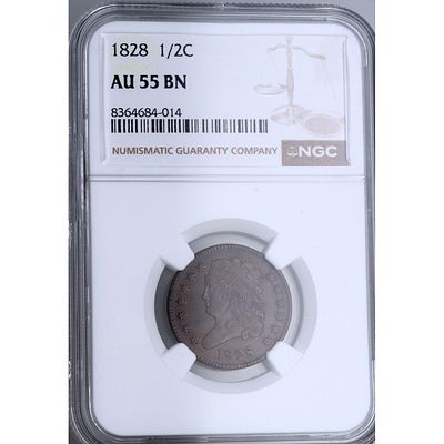 ESTADOS UNIDOS - 1828. &frac12; cent. Cu. EBC