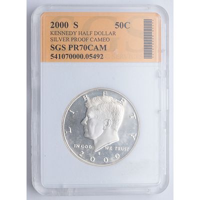 ESTADOS UNIDOS - 2000-S. &frac12; d&oacute;lar. Ag 900 mls. Ag. SC