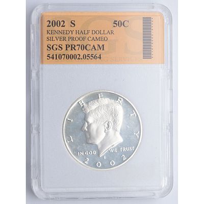 ESTADOS UNIDOS - 2002-S. &frac12; d&oacute;lar. Ag 900 mls. Ag. SC