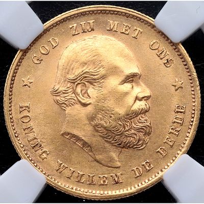 HOLANDA - 1876. 10 gulden. Au. SC-