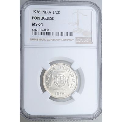 India Portugesa - 1936. &frac12; real. Ag. SC