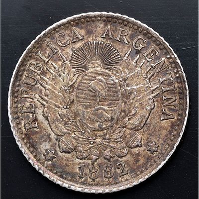 ARGENTINA. 1882 - 10 Centavos. Ag. EBC-