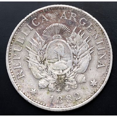 ARGENTINA. 1882 - 20 Centavos. Ag. MBC+