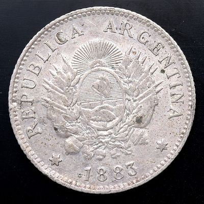 ARGENTINA. 1883 - 20 Centavos. Ag. EBC-