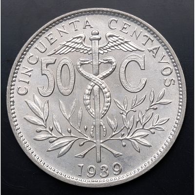 BOLIVIA. 1939 - 50 Centavos. Ag. SC