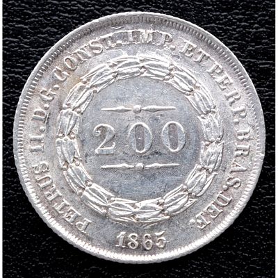 BRASIL. 1865 - 200 Reis. Ag. EBC