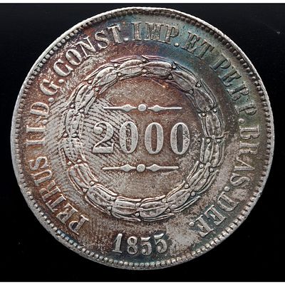 BRASIL. 1855 - 2000 Reis. Ag. EBC