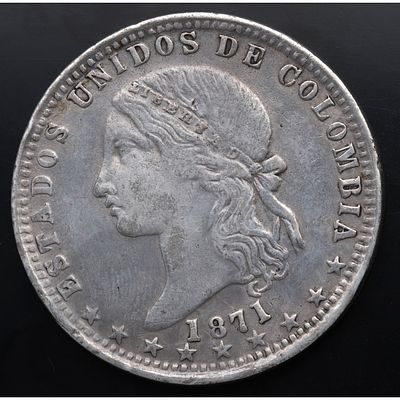 COLOMBIA. 1871 - Un Peso. MBC