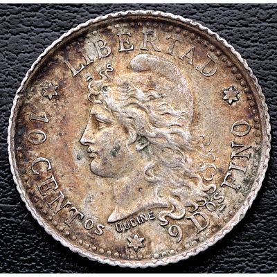 ARGENTINA. 1882 - 10 Centavos. Ag. 900 mls. EBC