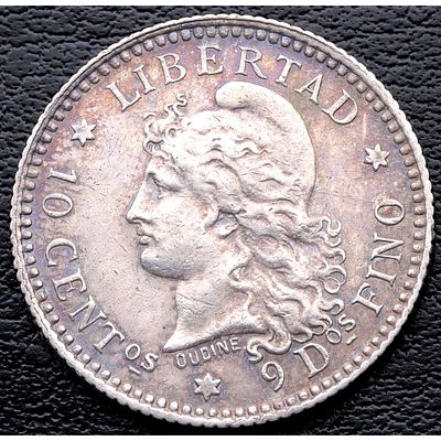 ARGENTINA. 1883 - 10 Centavos. Ag. 900 mls. EBC