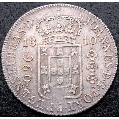 BRASIL. 1810 - 960 Reis. Bah&iacute;a. Ag. 900 mls. EBC
