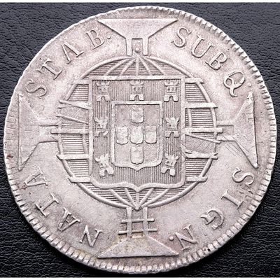BRASIL. 1820. R - 960 Reis (sobre 8 reales Lima). R&iacute;o de Janeiro. Ag. 900 mls. EBC