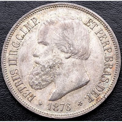 BRASIL. 1876 - 1000 Reis. Ag. 900 mls. EBC+