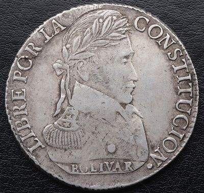 BOLIVIA. 1840 - 8 Soles. Ag. 900 mls. MBC / MBC+