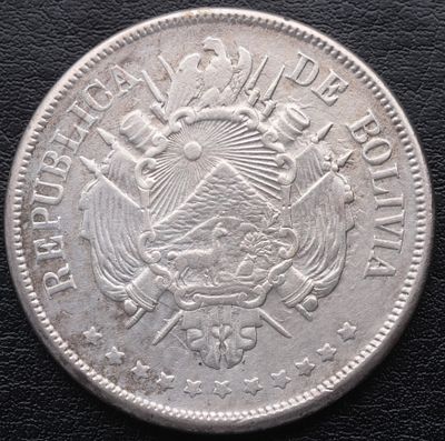 BOLIVIA. 1871 - 1 Boliviano. Ag. 900 mls. 25 g. EBC+