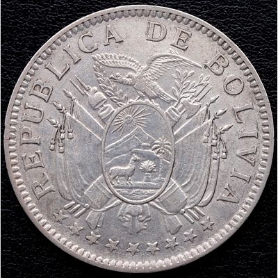 BOLIVIA. 1900 - 50 Centavos. Ag. 900 mls. EBC+
