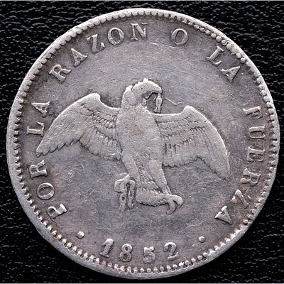 CHILE. 1852 - 1 D&eacute;cimo. Ag. MBC+ / MBC-