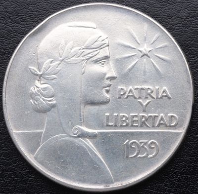 CUBA. 1939 - 1 Peso. Ag. 900 mls. EBC-