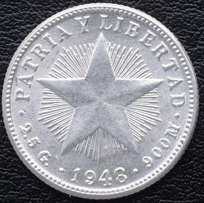 CUBA. 1948 - 10 centavos. Birmingan. Ag. 900 mls. 1,25 g. SC-