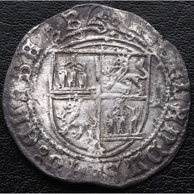 MONEDA MEDIEVAL. 1474-1497. Reyes Cat&oacute;licos. A Coru&ntilde;a - 1 Real (Anterior Pragm&aacute;tica). Ve. MBC