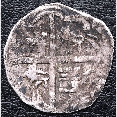 MONARQU&Iacute;A ESPA&Ntilde;OLA. Felipe II - &frac12; Real 1556-98 MBC-. Ag. Lima. D