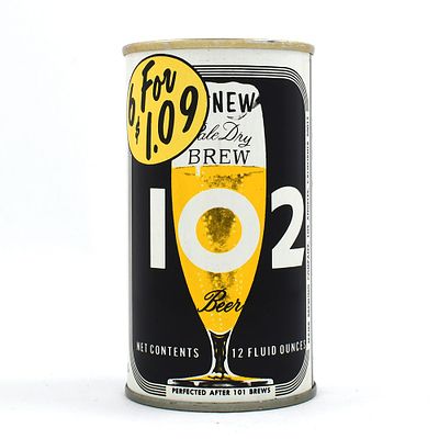 Brew 102 Pale Dry Beer Pull Tab 6 FOR 109 MINTY. Brewer/Business Name: Maier Brewing Co., Los 