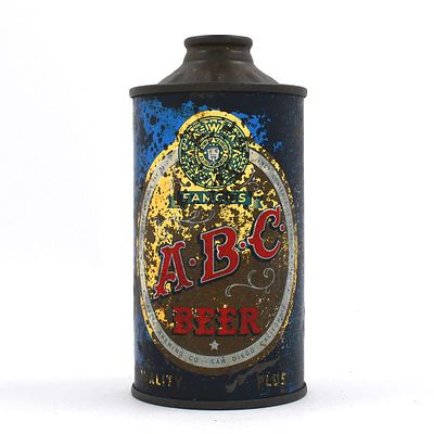 ABC Extra Dry Beer Cone Top 150-2. Brewer/Business Name: Aztec Brewing Co., San Diego, 