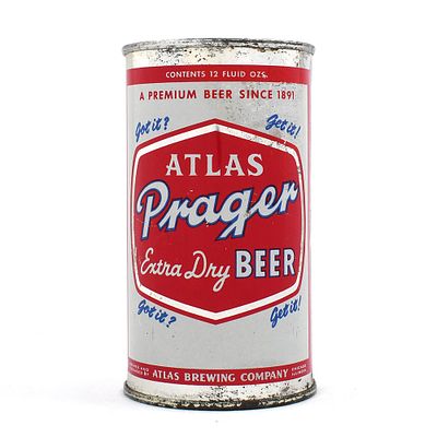 Atlas Prager Extra Dry Beer Flat Top 32-25. Brewer/Business Name: Atlas Brewing Co., Chicago, 