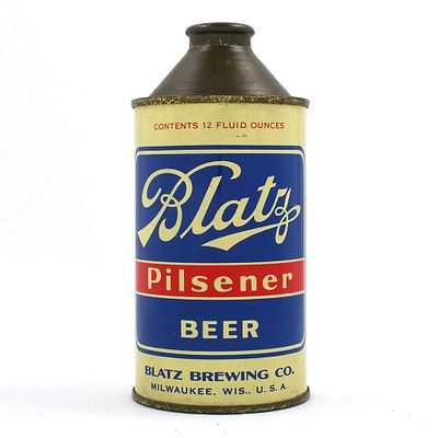 Blatz Pilsener Beer Cone Top 153-27. Brewer/Business Name: Blatz Brewing Co., Milwaukee, 