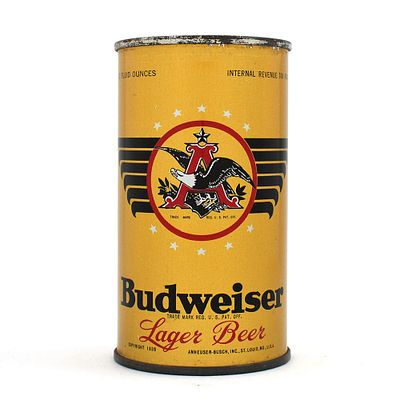 Budweiser Lager Beer Instructional Flat Top 43-35 OI 144. Brewer/Business Name: Anheuser-Busch 