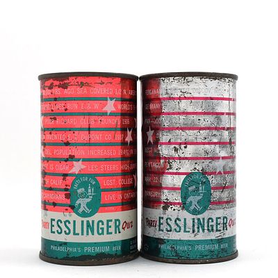 Esslinger Parti Quiz Set 9 Flat Tops Lot of 2. Brewer/Business Name: Esslingers Inc. 