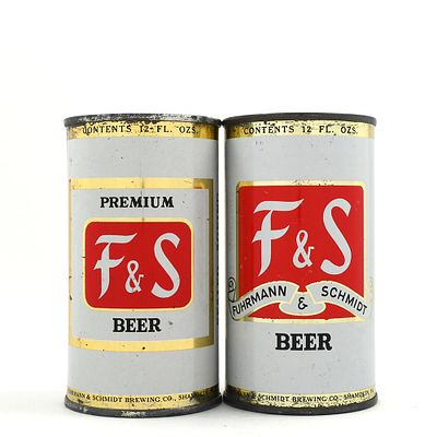 F and S Beer Flat Tops Lot of 2. Brewer/Business Name: Fuhrmann &amp; Schmidt Brewing Co. 